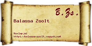 Balassa Zsolt névjegykártya